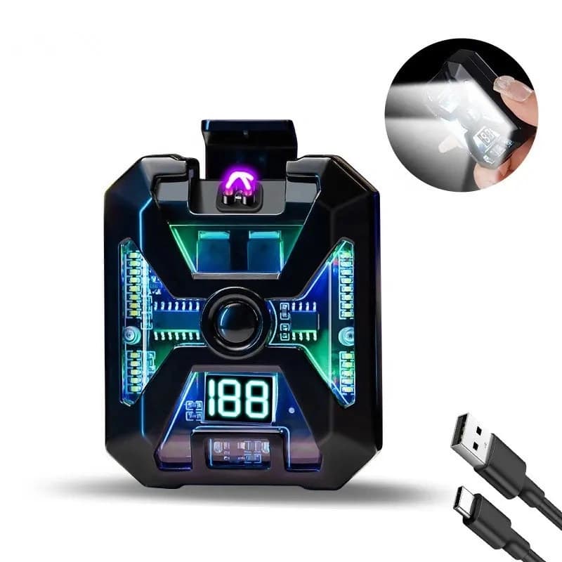 Ліхтар MULTIFUNCTIONAL D69, Li-Ion акумулятор, індикація заряду, запальничка, ЗП Type-C, Box — фото 3