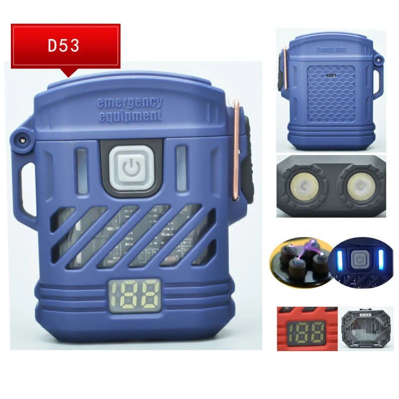 Ліхтар MULTIFUNCTIONAL D53-2LED, Li-Ion акумулятора, індикація заряду, запальничка, ЗП Type-C, Box — фото 2