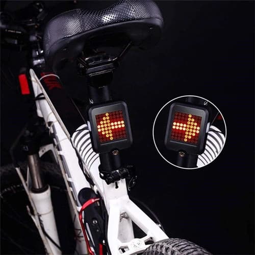 Велоліхтар AQY-0100 з автоматичним зазначенням поворотів (Red+Yellow) + лазер, Waterproof, ЗП microUSB, Li-Ion акумулятор. — фото 4