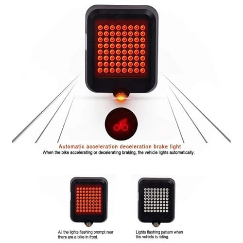 Велоліхтар AQY-0100 з автоматичним зазначенням поворотів (Red+Yellow) + лазер, Waterproof, ЗП microUSB, Li-Ion акумулятор. — фото 5
