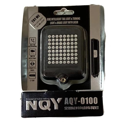 Велоліхтар AQY-0100 з автоматичним зазначенням поворотів (Red+Yellow) + лазер, Waterproof, ЗП microUSB, Li-Ion акумулятор. — фото 7