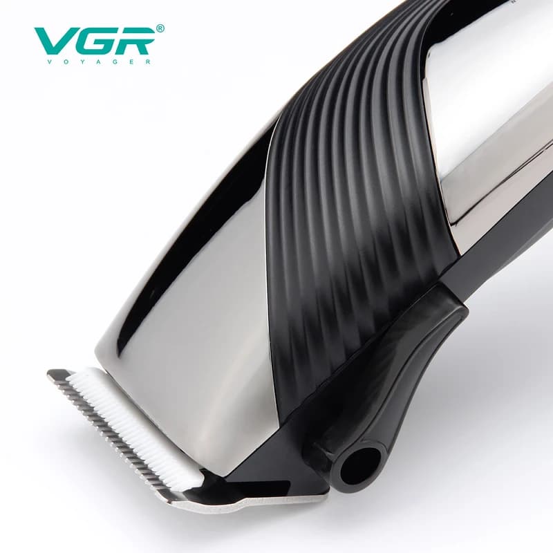 Машинка (триммер) для стрижки волосся та бороди VGR V-121, Professional, 8 насадок, Ножиці + Гребінець, від мережі — фото 5