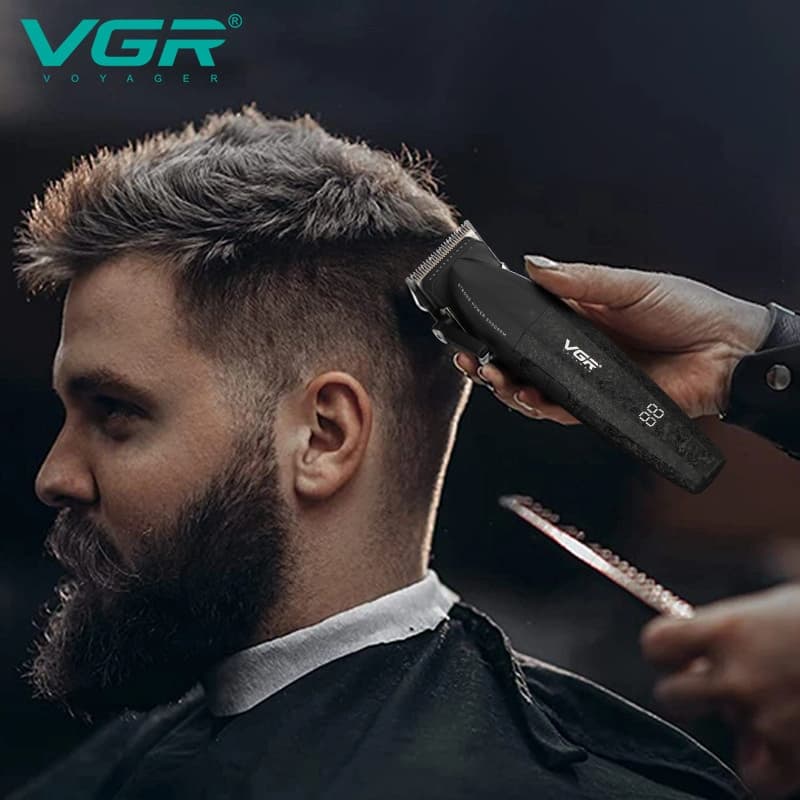 Комплект VGR 2 в 1 V-640 S2 BLACK акумуляторна машинка для стриження (clipper) та триммер — фото 4