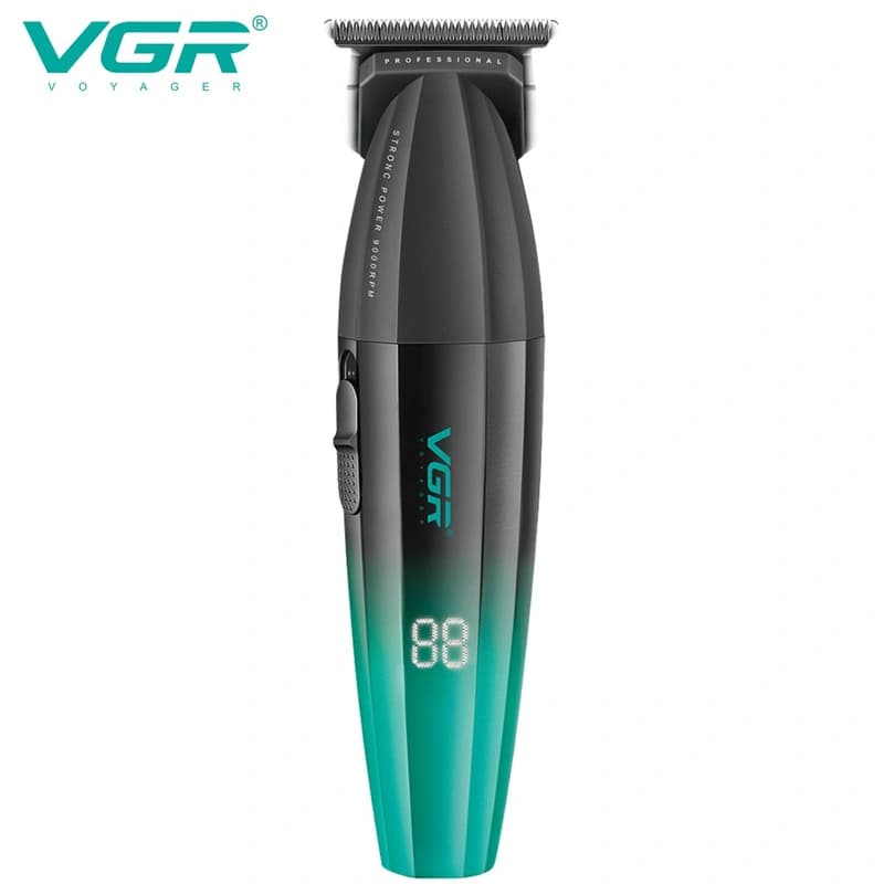 Тример VGR V-906 GREEN, 3 насадки, керамічне лезо, TURBO режим 9000 RPM, LED display — фото 2