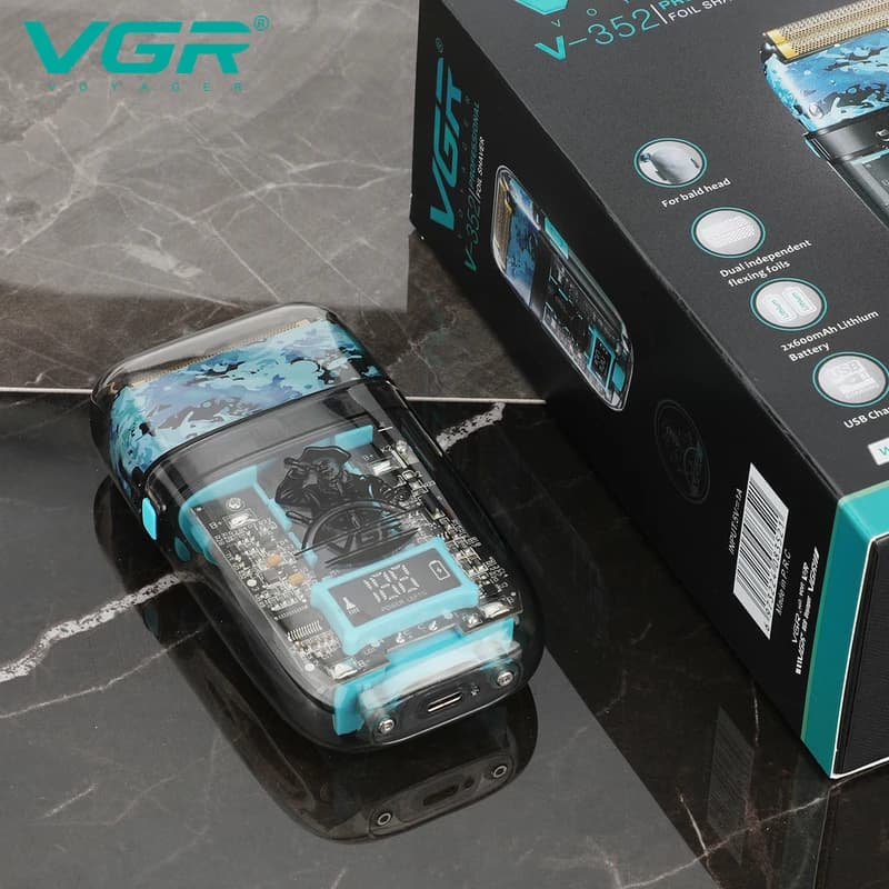 Електробритва VGR V-352 шейвер, подвійне лезо, IPX5, LED Display — фото 4