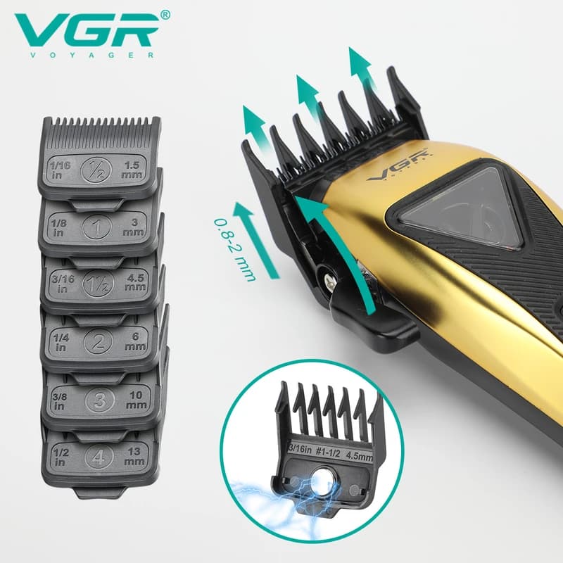 Акумуляторна машинка для стрижки (clipper) VGR V-015, мотор MAGLEV VECTOR 3-го покоління на магнітній левітації та з розумним — фото 5