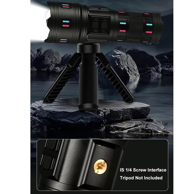 Ліхтар NIGHT VISION FLUORESCENCE AK178-1-WHITE LASER LED PM60-TG+COB, 4x18650, Power Bank, ЗП Type-C, zoom, 5 фільтрів — фото 3