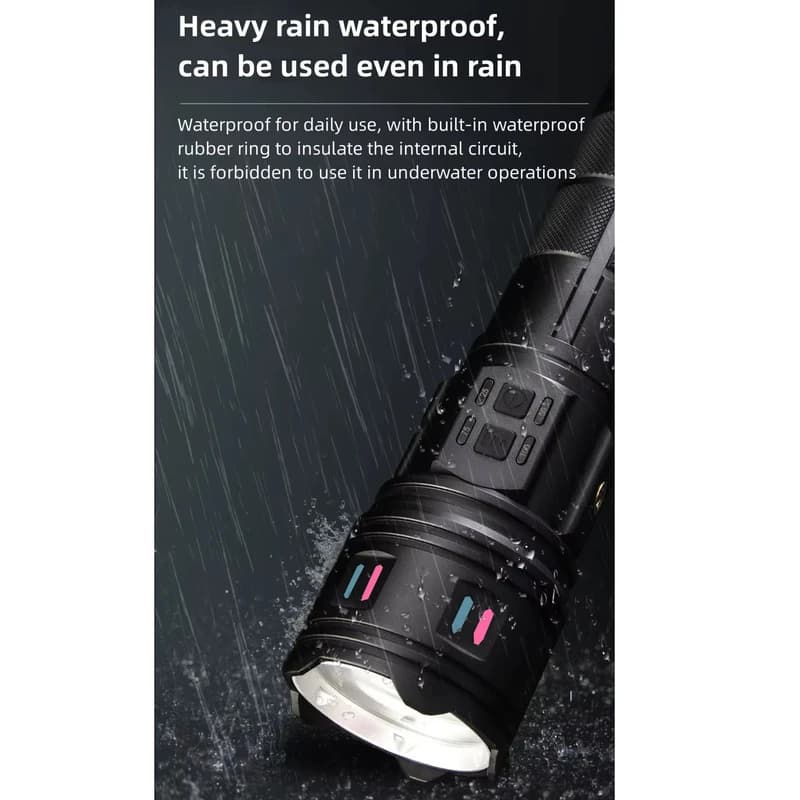 Ліхтар NIGHT VISION FLUORESCENCE AK178-1-WHITE LASER LED PM60-TG+COB, 4x18650, Power Bank, ЗП Type-C, zoom, 5 фільтрів — фото 10