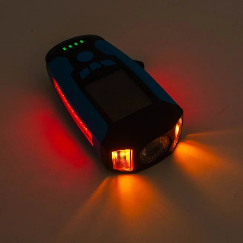 Велоліхтар з комп'ютером, сигналом і сигналізацією AS0808-XPG+2LED(Yellow)+2COB(Red), виносна кнопка, Waterproof, аккум., ЗП — фото 9