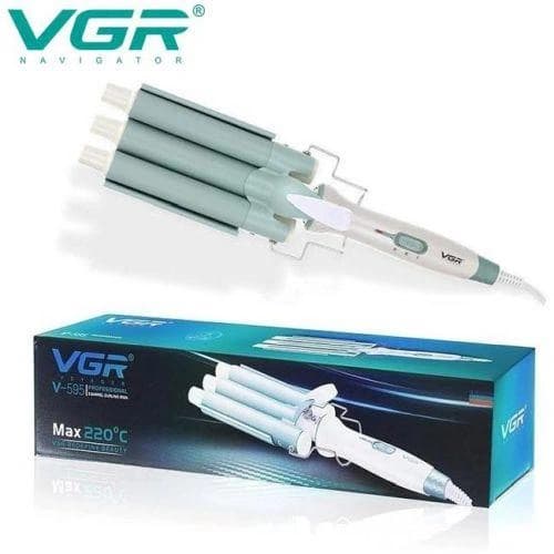 Плойка потрійна VGR V-595 WHITE, 5 режимів роботи, керамічне покриття, LED display, 100 Вт — фото 7