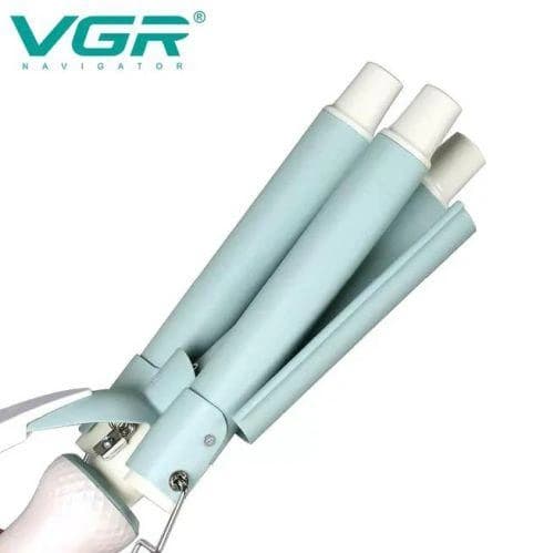 Плойка потрійна VGR V-595 WHITE, 5 режимів роботи, керамічне покриття, LED display, 100 Вт — фото 10