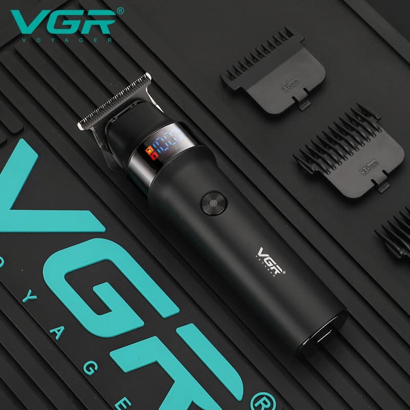 Тример VGR V-987 BLACK, 3 насадки, LED display — фото 2