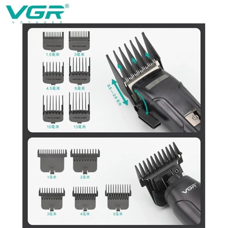 Комплект VGR 3 в 1 V-694 GREEN акумуляторна машинка для стриження (clipper), триммер та електробритва (шейвер) — фото 3