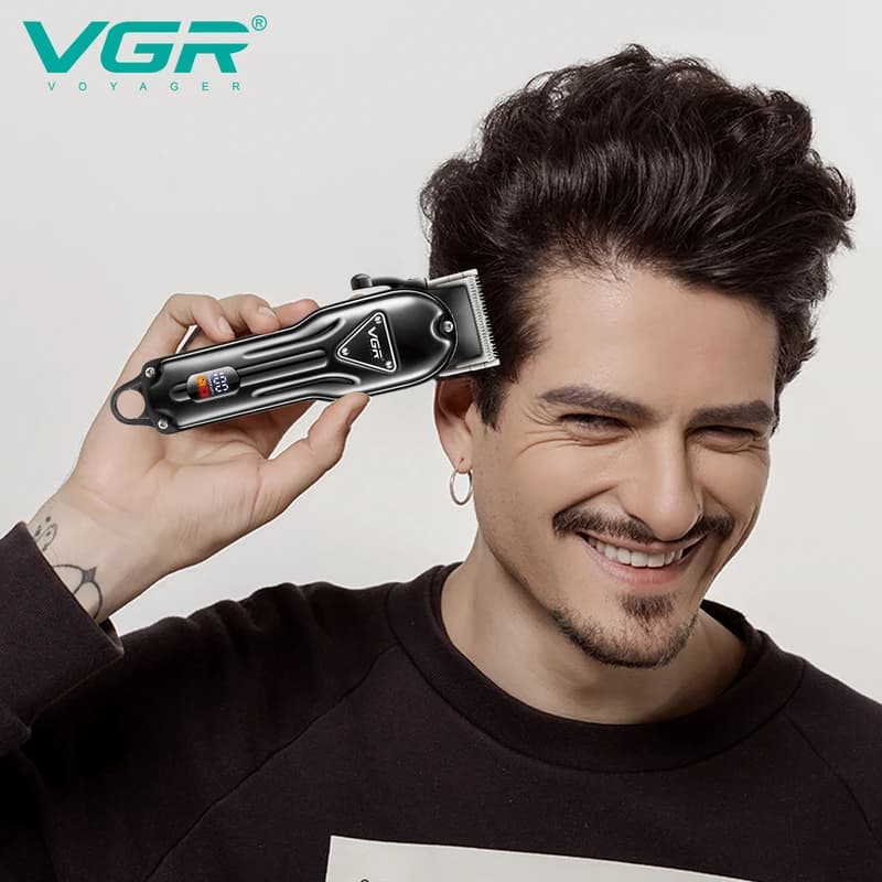 Акумуляторна машинка для стриження (clipper) VGR V-051, 4 насадки, 2500 mAh, LED display — фото 7