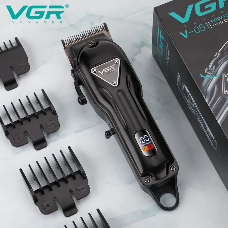Акумуляторна машинка для стриження (clipper) VGR V-051, 4 насадки, 2500 mAh, LED display — фото 8