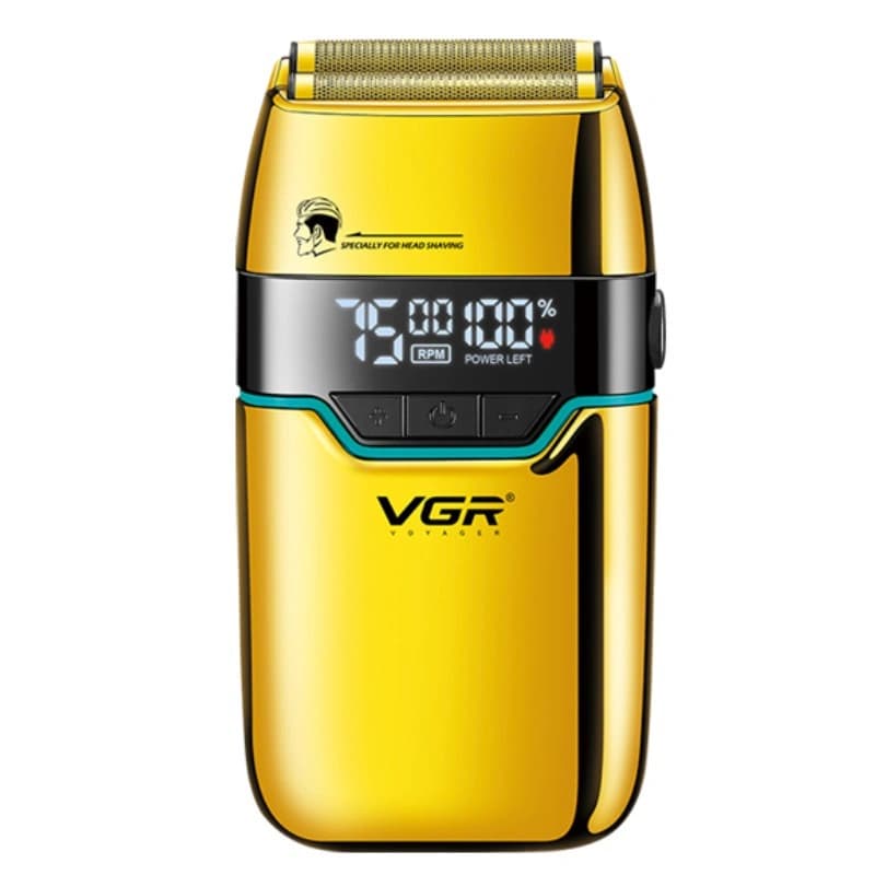 Електробритва VGR V-350 GOLD шейвер, подвійне лезо, 2 насадки, LED Display — фото 10