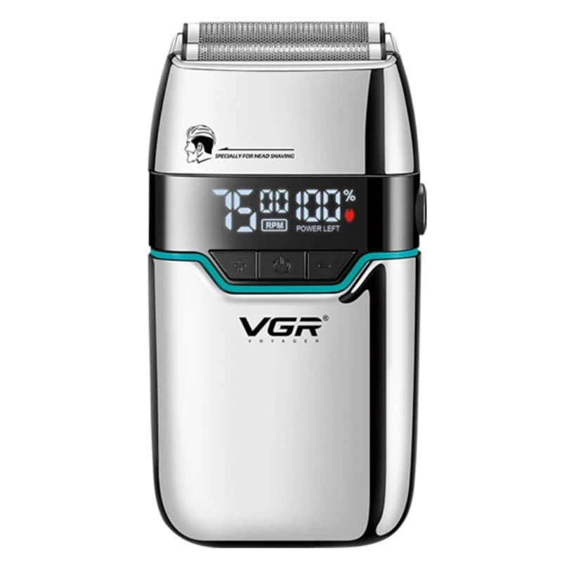 Електробритва VGR V-350 SILVER шейвер, подвійне лезо, 2 насадки, LED Display — фото 5