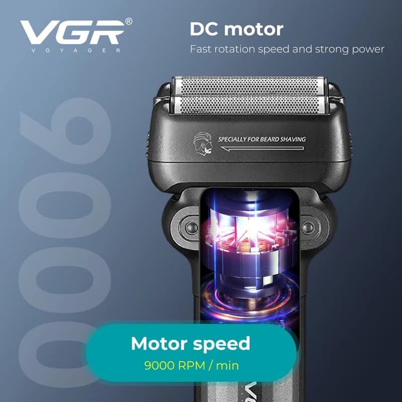 Електробритва VGR V-368 шейвер, подвійне лезо, LED Display, IPX6 — фото 8