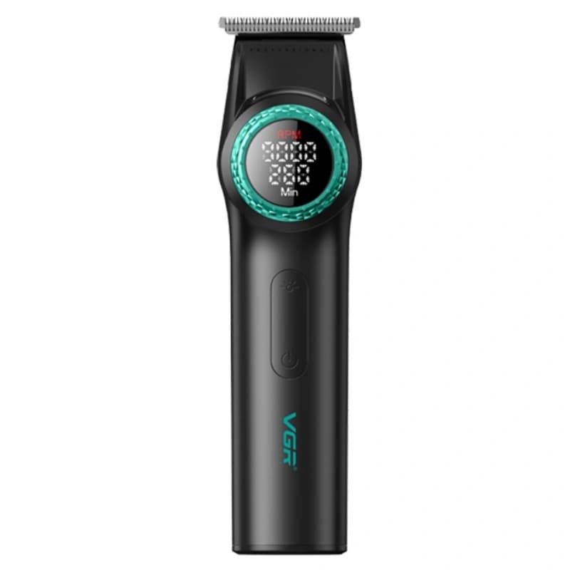 Тример VGR V-977 BLACK, регулювання потужності 6000 - 8000 RPM, 2500 mAh, 4 насадки, LED display — фото 3