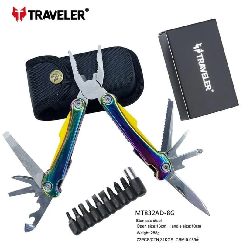 Багатофункціональний ніж (мультитул) Traveler MT-832AD-8G з комплектом