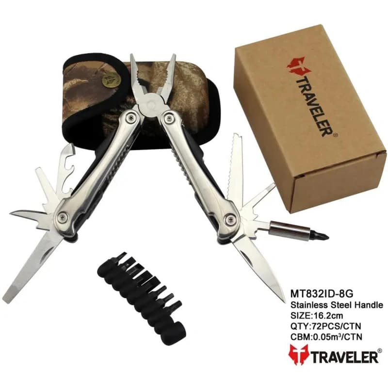 Багатофункціональний ніж (мультитул) Traveler MT-832ID-8G з комплектом
