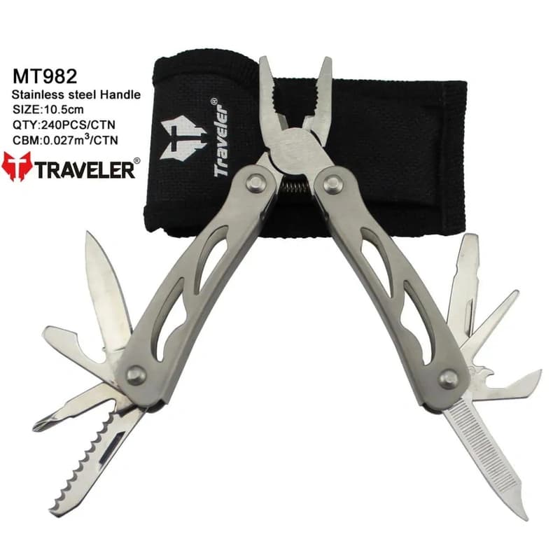 Багатофункціональний ніж (Мультитул) Traveler MT-982 10 в 1 у чохлі 10,5 см — фото 2