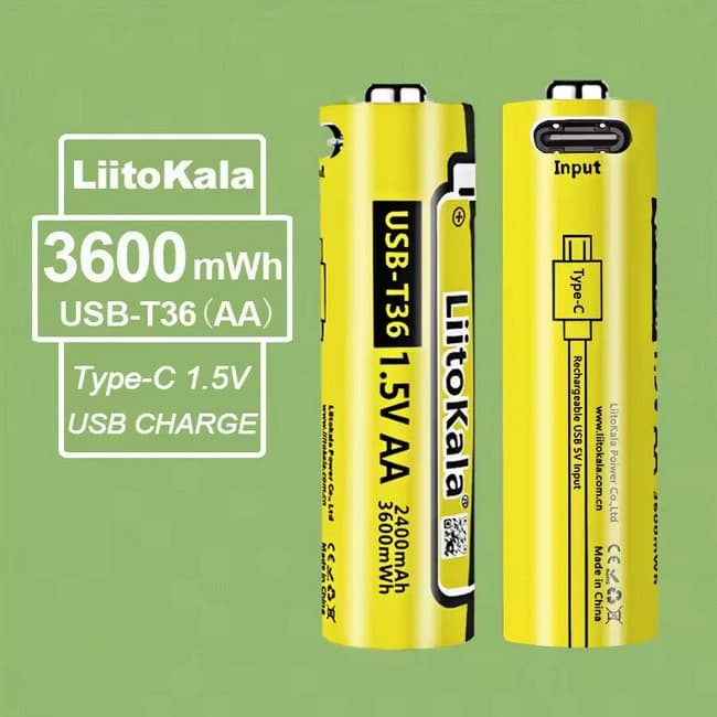 Акумулятор AA, LiitoKala USB-T36 1.5V, 2400mAh, ОРІГІНАЛ — фото 3
