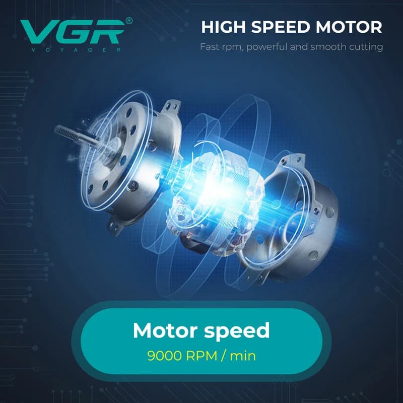 Електробритва VGR V-307 RED шейвер, подвійне лезо, 2000mAh, 9000 RPM — фото 5