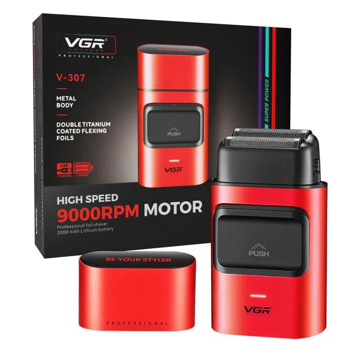 Електробритва VGR V-307 RED шейвер, подвійне лезо, 2000mAh, 9000 RPM — фото 8