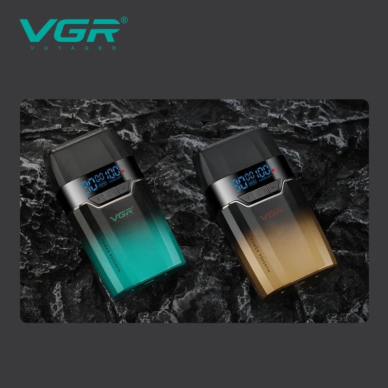 Електробритва VGR V-308 GOLD шейвер, подвійне лезо, 9000 RPM, LED Display — фото 5