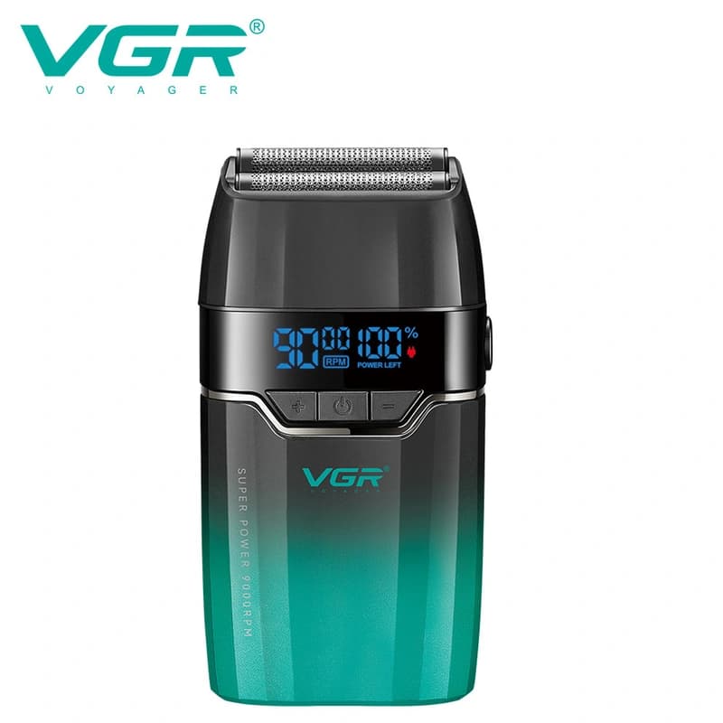 Електробритва VGR V-308 GREEN шейвер, подвійне лезо, 9000 RPM, LED Display — фото 9