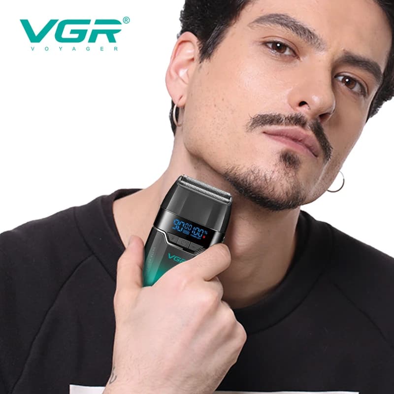 Електробритва VGR V-308 GREEN шейвер, подвійне лезо, 9000 RPM, LED Display — фото 10