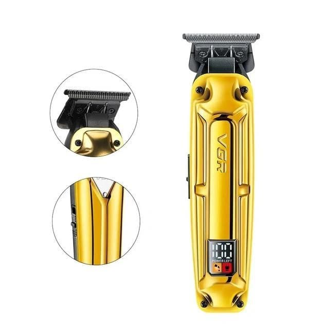 Акумуляторна машинка для стриження (clipper) VGR V-904 GOLD, 4 насадки, 2000 mAh, LED display — фото 4