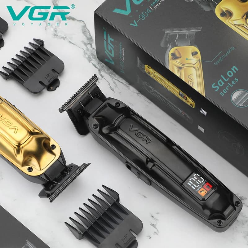 Акумуляторна машинка для стриження (clipper) VGR V-904 GOLD, 4 насадки, 2000 mAh, LED display — фото 5