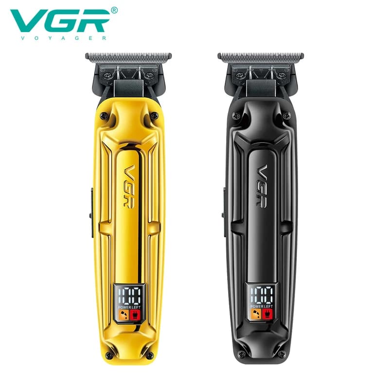 Акумуляторна машинка для стриження (clipper) VGR V-904 GOLD, 4 насадки, 2000 mAh, LED display — фото 10