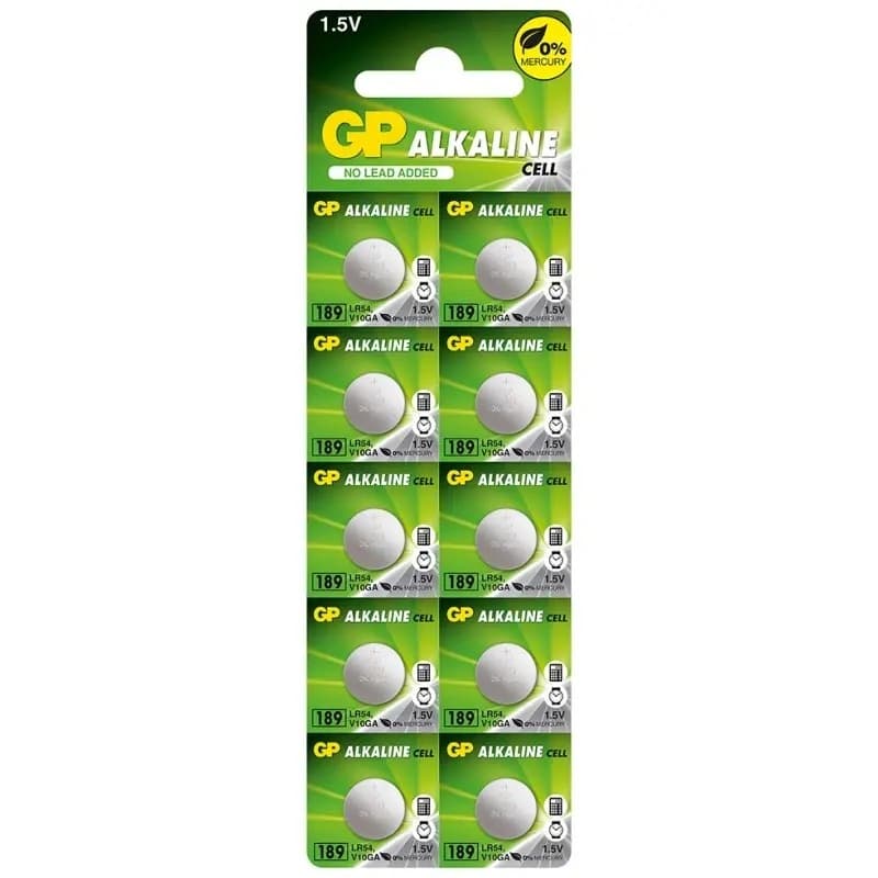 Батарейка GP 189/LR54/AG10 Alkaline /B10/P25/P500