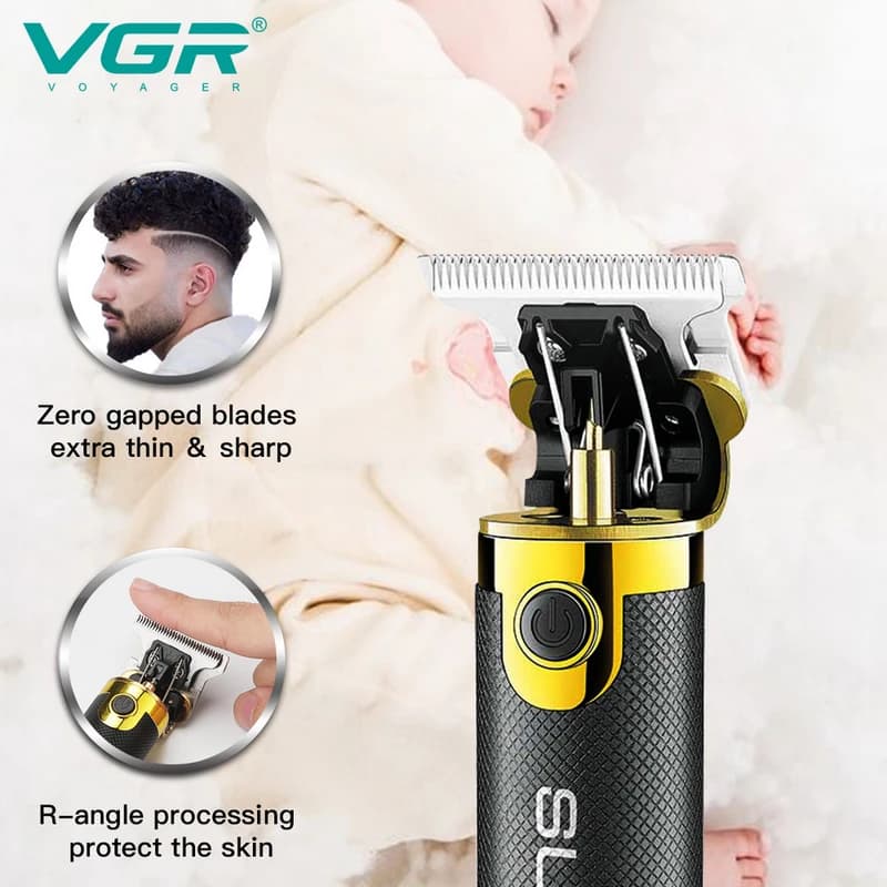 Машинка (триммер) для стрижки волосся та бороди VGR V-082, Professional, 3 насадки, STRONG BATTERY — фото 4