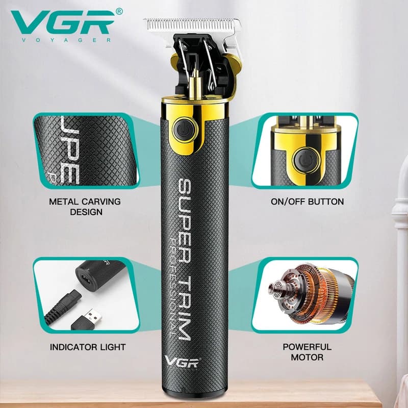 Машинка (триммер) для стрижки волосся та бороди VGR V-082, Professional, 3 насадки, STRONG BATTERY — фото 5