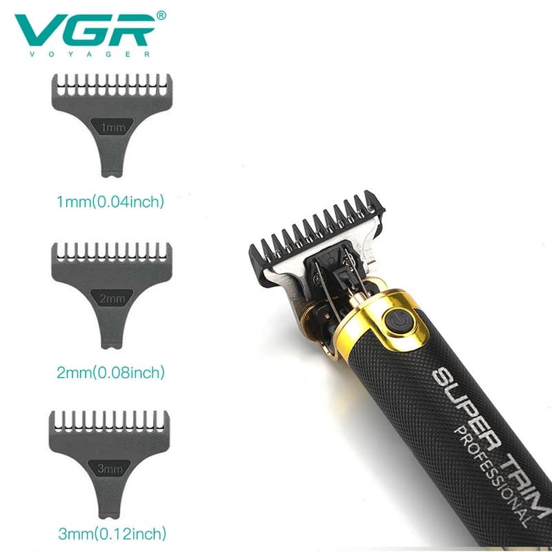 Машинка (триммер) для стрижки волосся та бороди VGR V-082, Professional, 3 насадки, STRONG BATTERY — фото 6