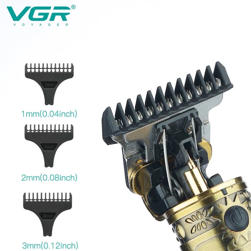 Машинка (триммер) для стрижки волосся та бороди VGR V-085, Professional, 3 насадки, STRONG BATTERY — фото 4