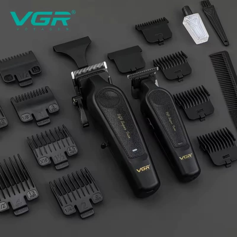 Комплект VGR 2 в 1 V-197&995, акумуляторна машинка для стрижки (clipper) та триммер — фото 6