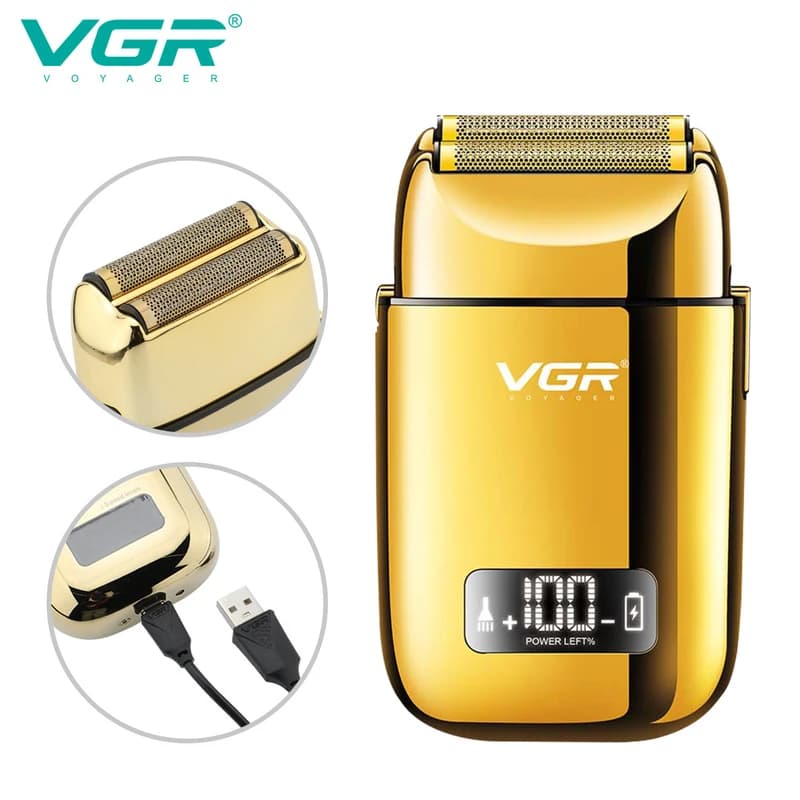 Електробритва VGR V-338 шейвер GOLD, вологостійка, LED display — фото 5