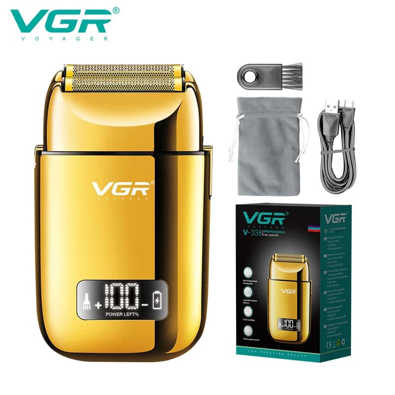 Електробритва VGR V-338 шейвер GOLD, вологостійка, LED display — фото 6