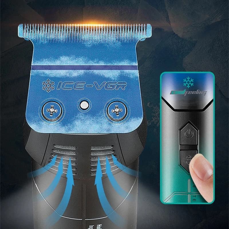 Тример VGR V-946 з технологією охолодження ICE TECHNOLOGY, 4 насадки, 8000 RPM, 3000 mAh, LED display — фото 4