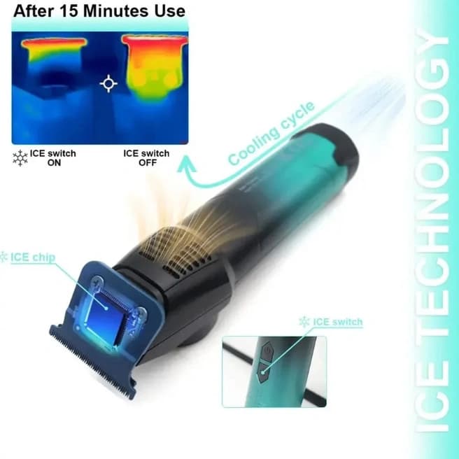 Тример VGR V-946 з технологією охолодження ICE TECHNOLOGY, 4 насадки, 8000 RPM, 3000 mAh, LED display — фото 8