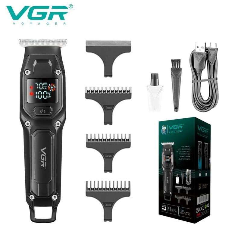 Тример VGR V-964 BLACK, 7000 RPM, 3 насадки, LED display — фото 1