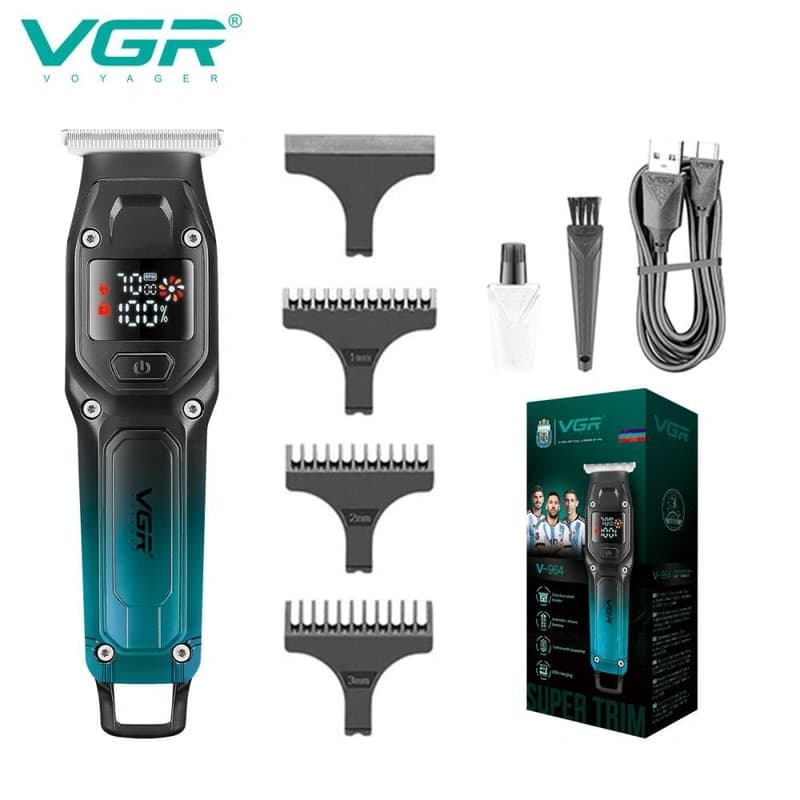 Тример VGR V-964 GREEN, 7000 RPM, 3 насадки, LED display — фото 1