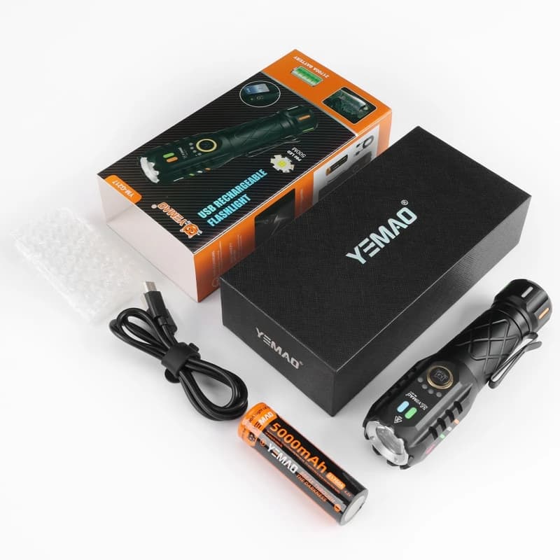 Тактичний ліхтар YEMAO YM-G217, 2000LM, акумулятор 21700 (5000 mAh) — фото 2