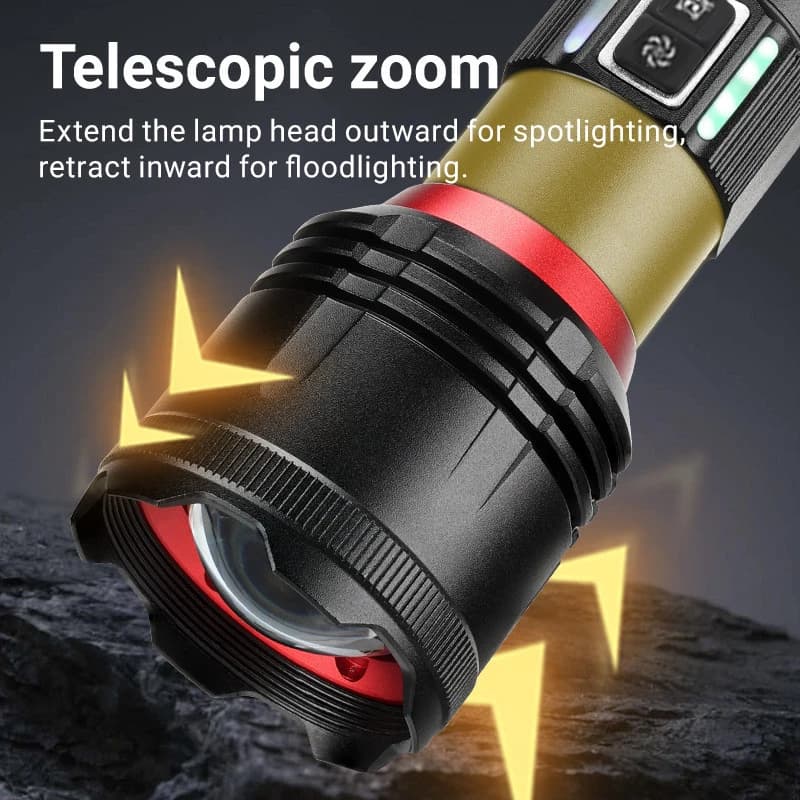 Тактичний ліхтар YEMAO YM-B631-D, 2500LM, акумулятор 26650 (5000 mAh), лінза для підпалу — фото 5
