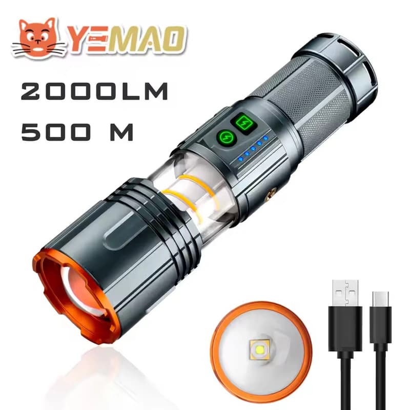Тактичний ліхтар YEMAO YM-G520, 2500LM, акумулятор 40700 (9000 mAh), функція лампи — фото 5